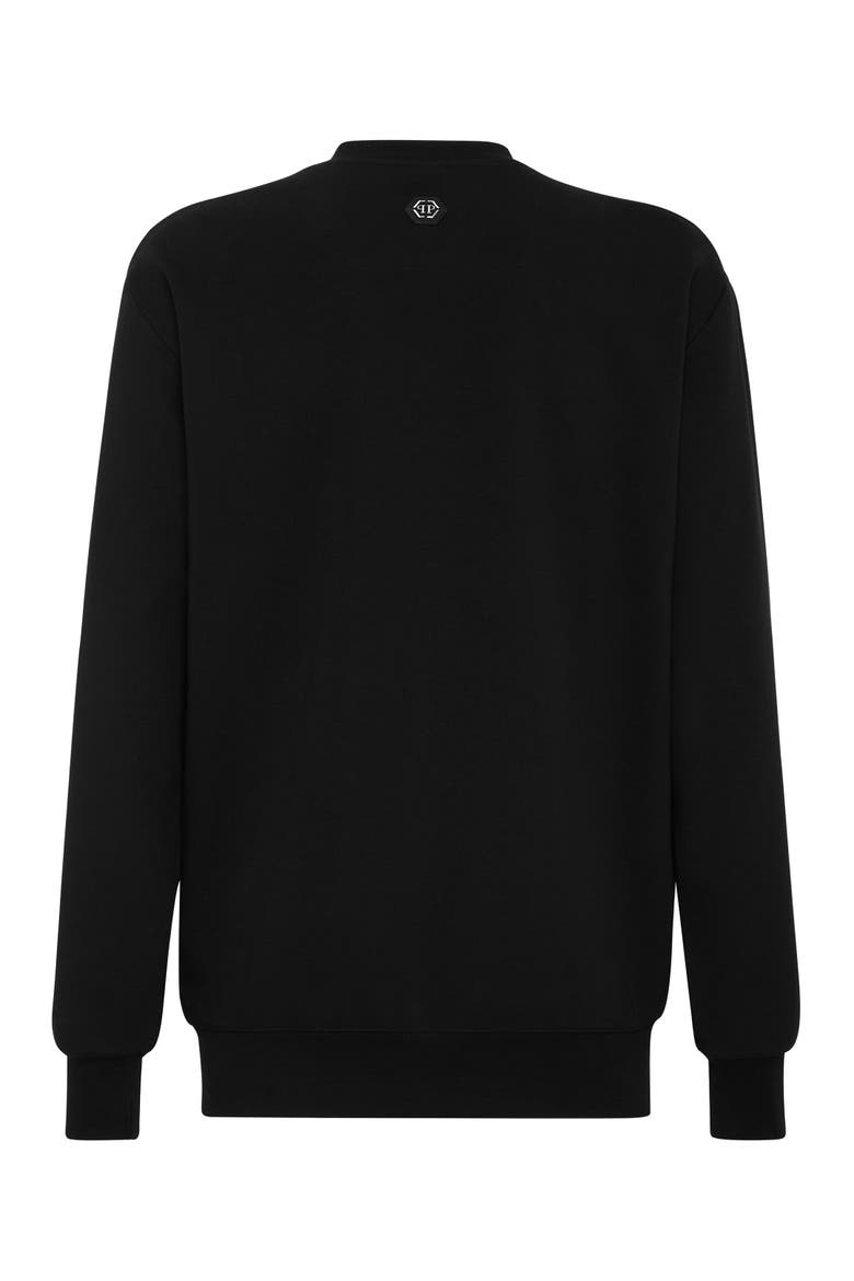 Sweatshirt Ls Skull And Plein Unisex, Alternate, color, black/orange