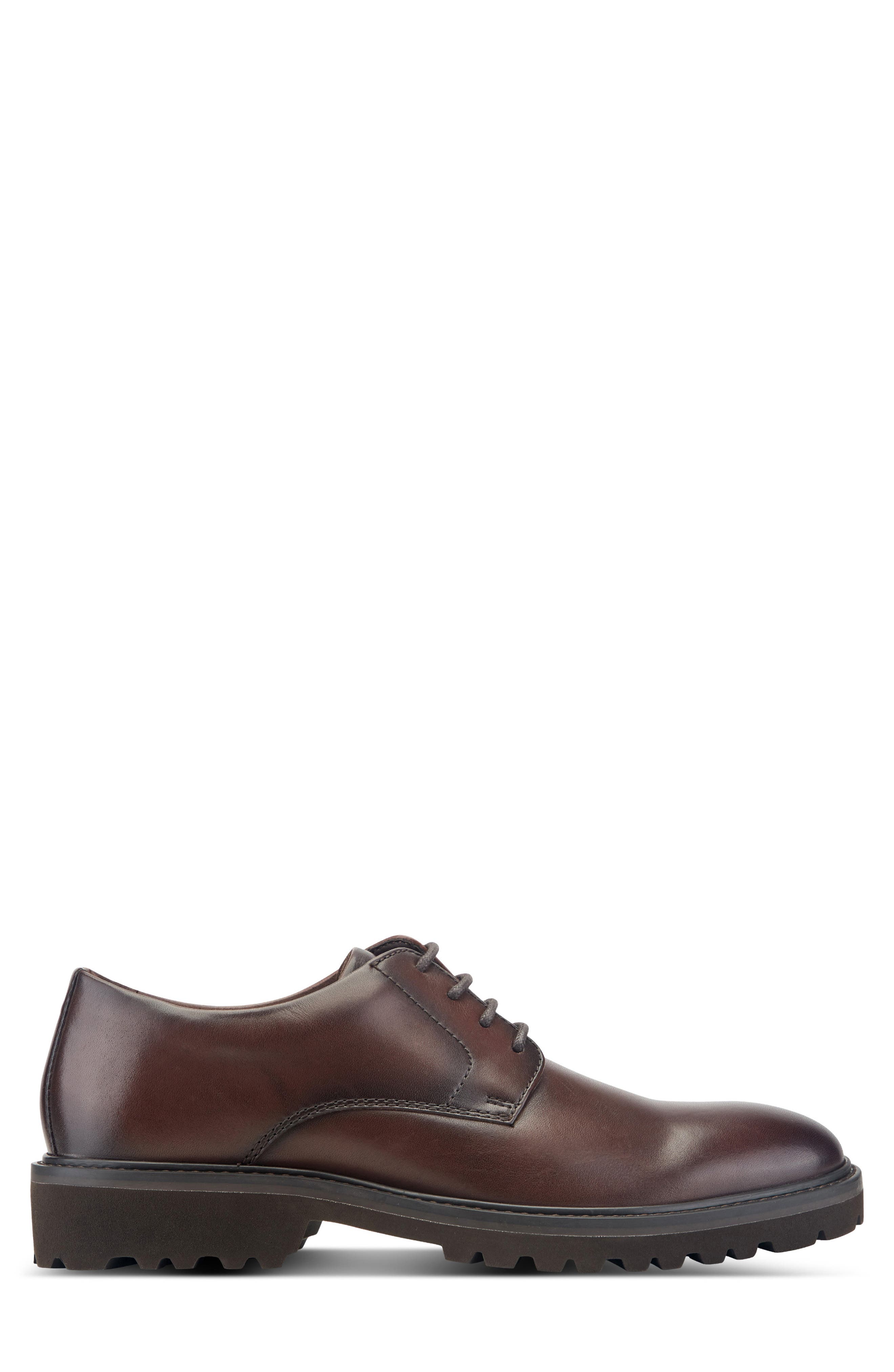 Max Leather Plain Toe Derby, Alternate, color, BROWN LEATHER
