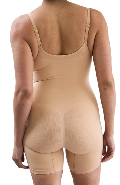 Proclaim Mid-thigh Plant-based Shapewear Bodysuit In Light Nude