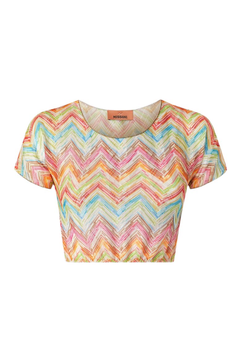 Printed Tulle Crop Top, Alternate, color, Multicoloured