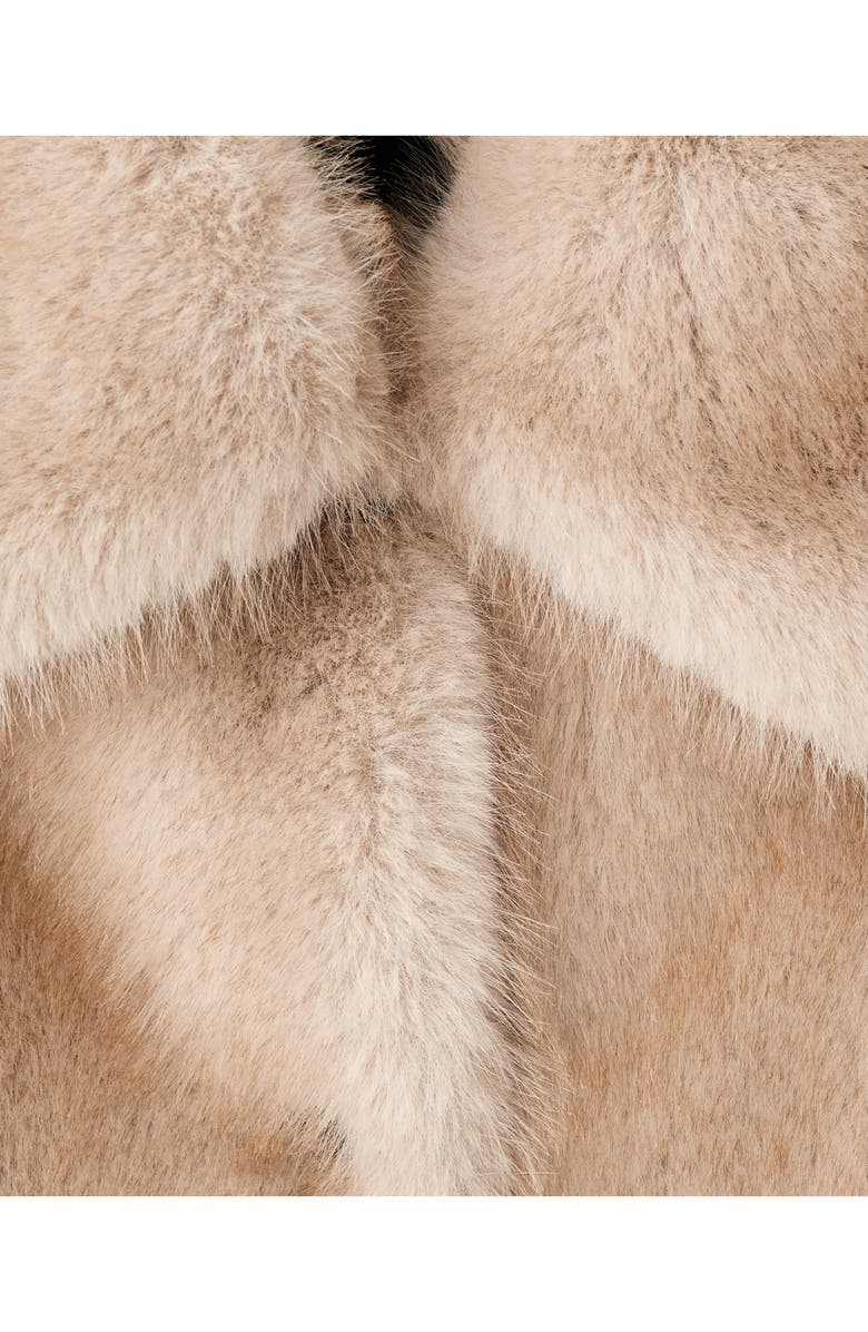 MANGO Button Front Faux Fur Coat, Alternate, color,