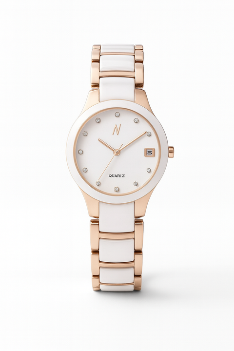 Petite Link Butterscotch Quartz Movement Ceramic Bracelet Watch, 34MM