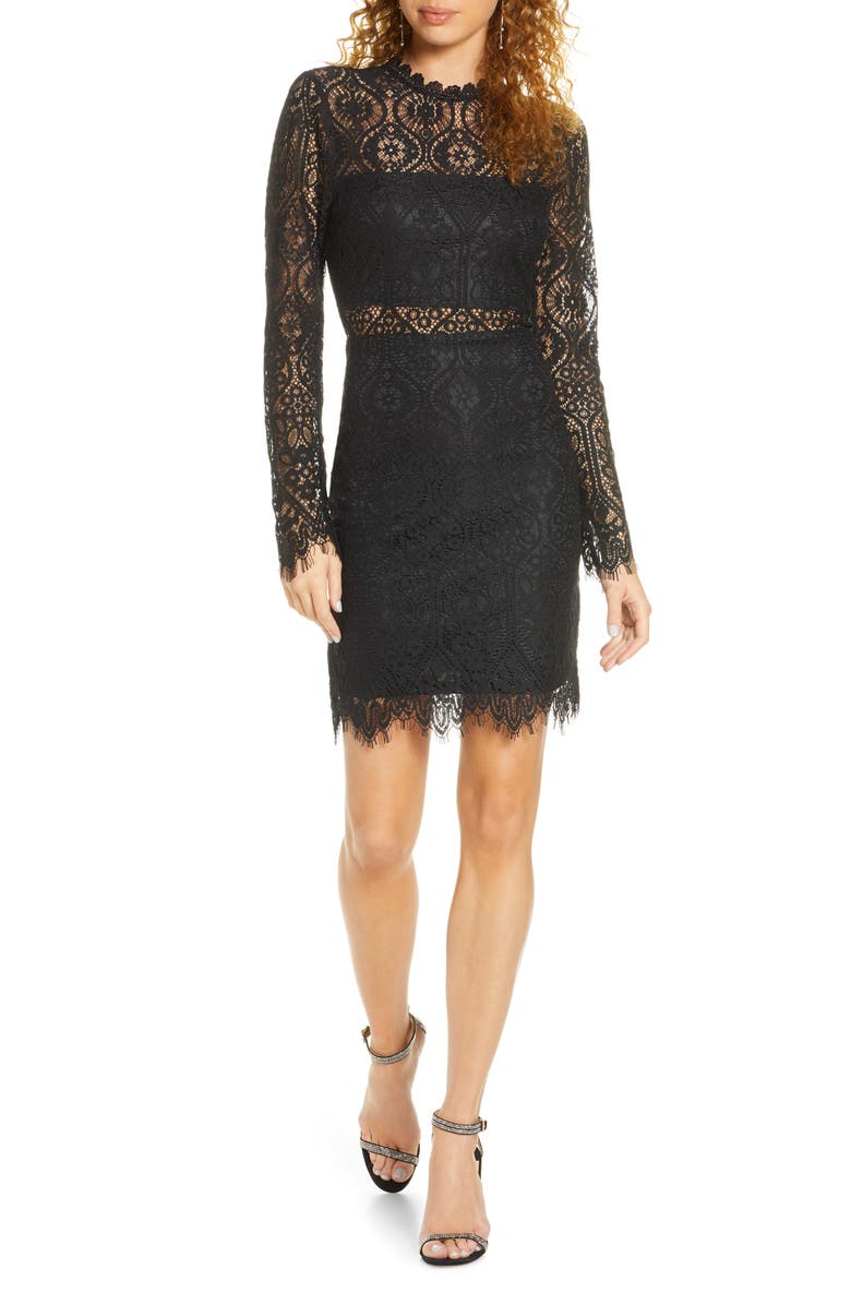 Lulus Appetite for Seduction Lace Long Sleeve Dress, Main, color,