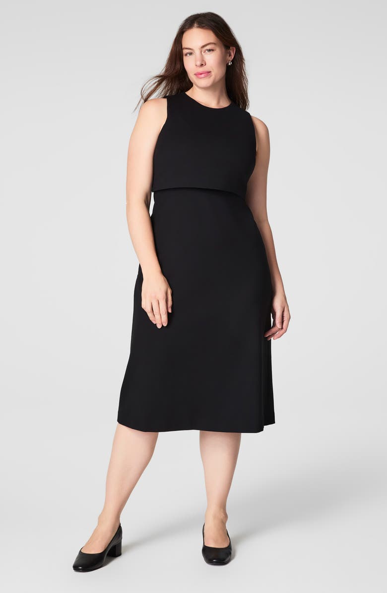 SPANX<sup>®</sup> Ponte Overlay Dress, Main, color, Classic Black