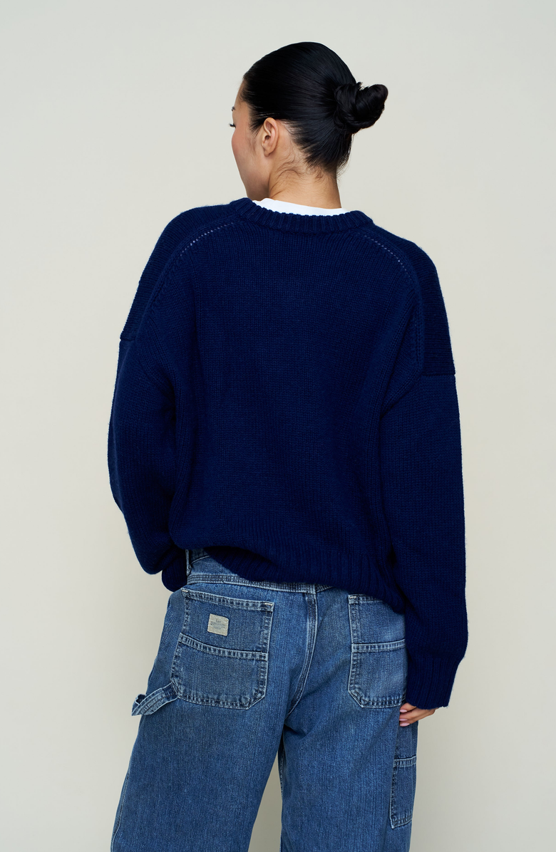 Guizio Joni Cashmere V Neck Jumper, Alternate, color, Navy