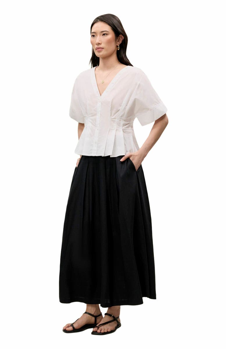 Rebecca Taylor Priya Poplin Top, Alternate, color, Milk