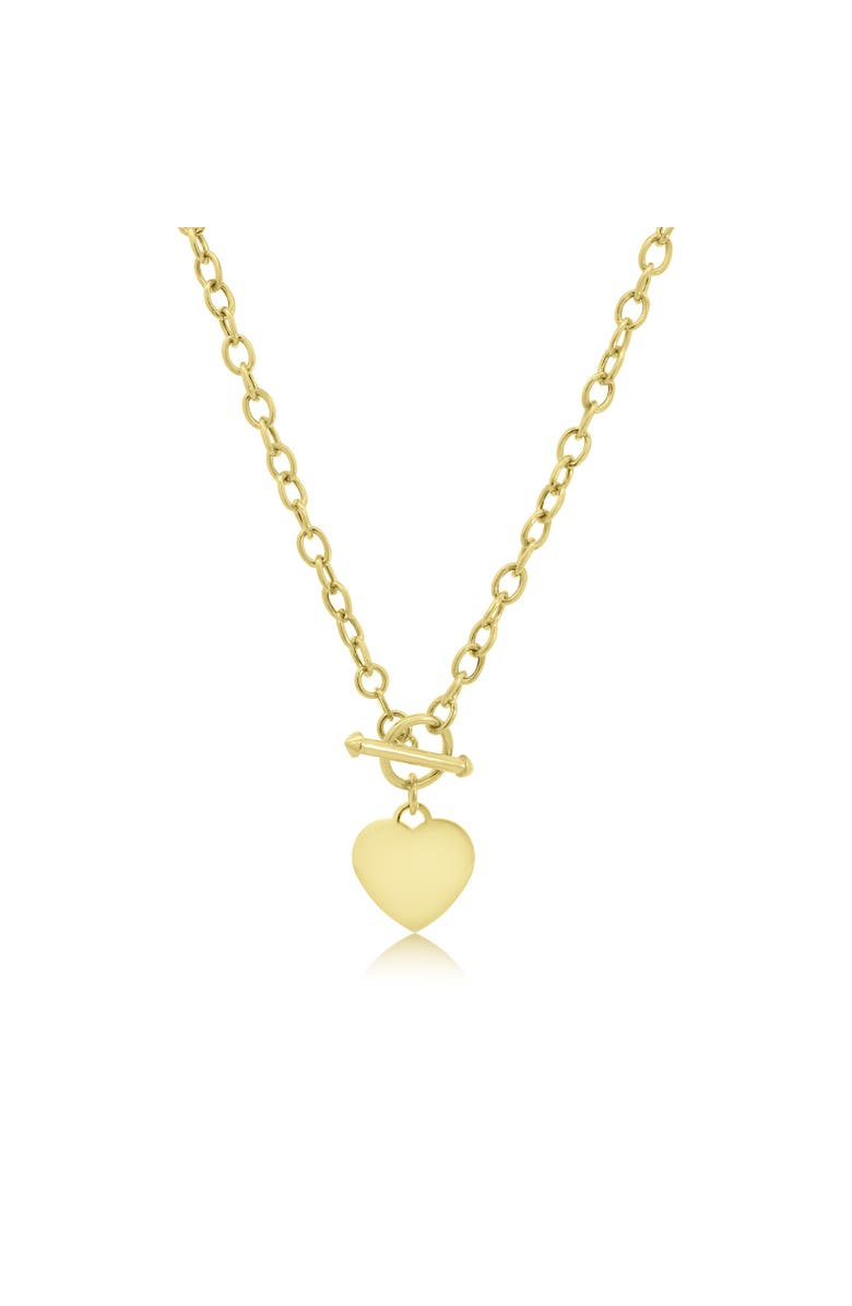 The Lovery Fine Jewelry Heart Toggle Necklace, Main, color, Gold-Plated Sterling Silver