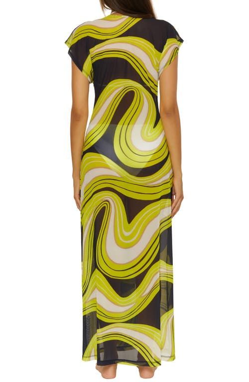 Trina Turk Serena Stretch Mesh Cover-up Maxi Dress In Green Multi