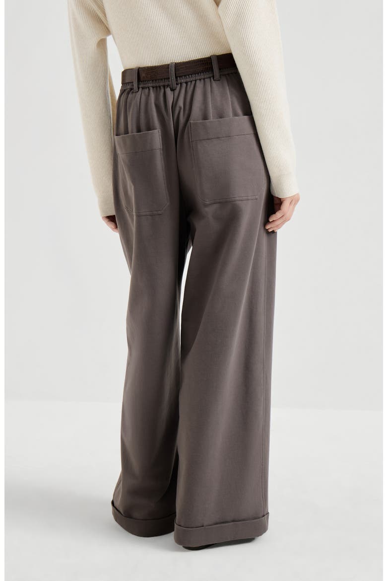 Wide track trousers, Alternate, color, Brown