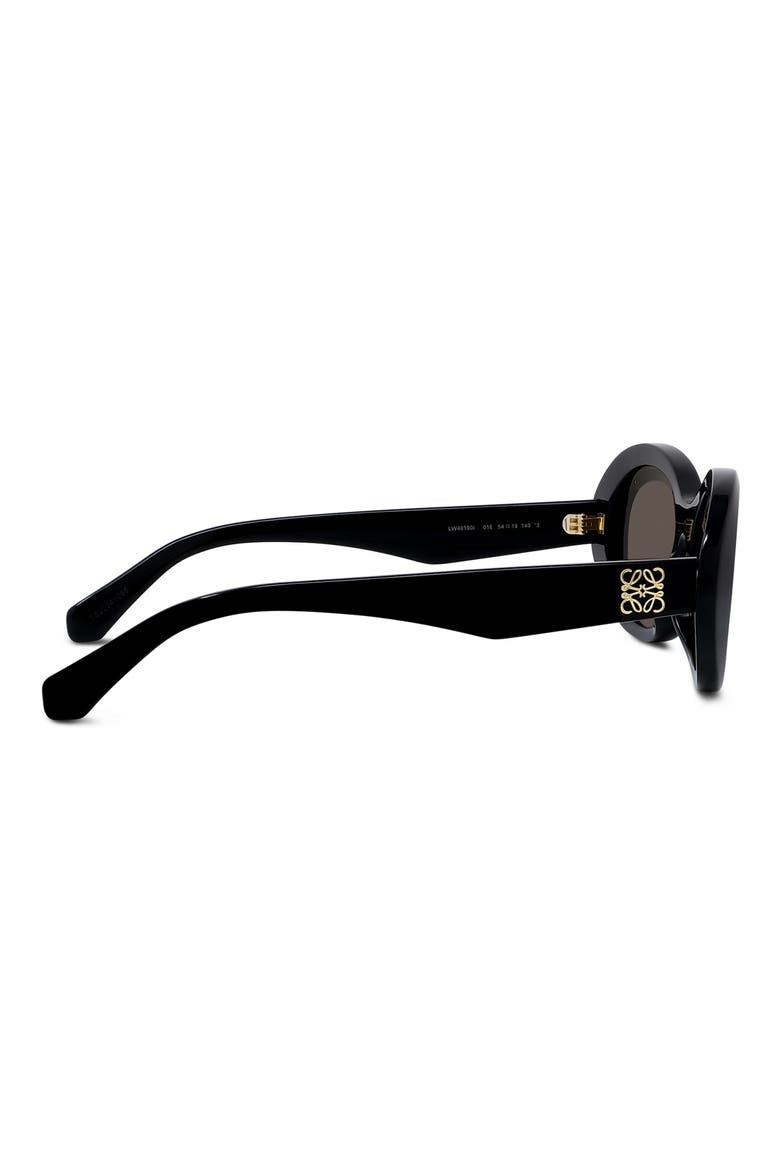 Anagram 54mm Oval Sunglasses, Alternate, color, SHINY BLACK / BROWN