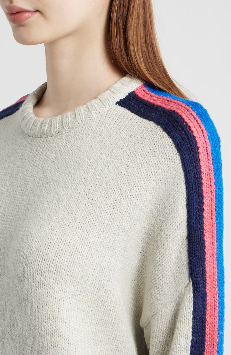 Faherty Summit Heirloom Organic Cotton Sweater, Alternate, color, Ice Grey Heather Stripe