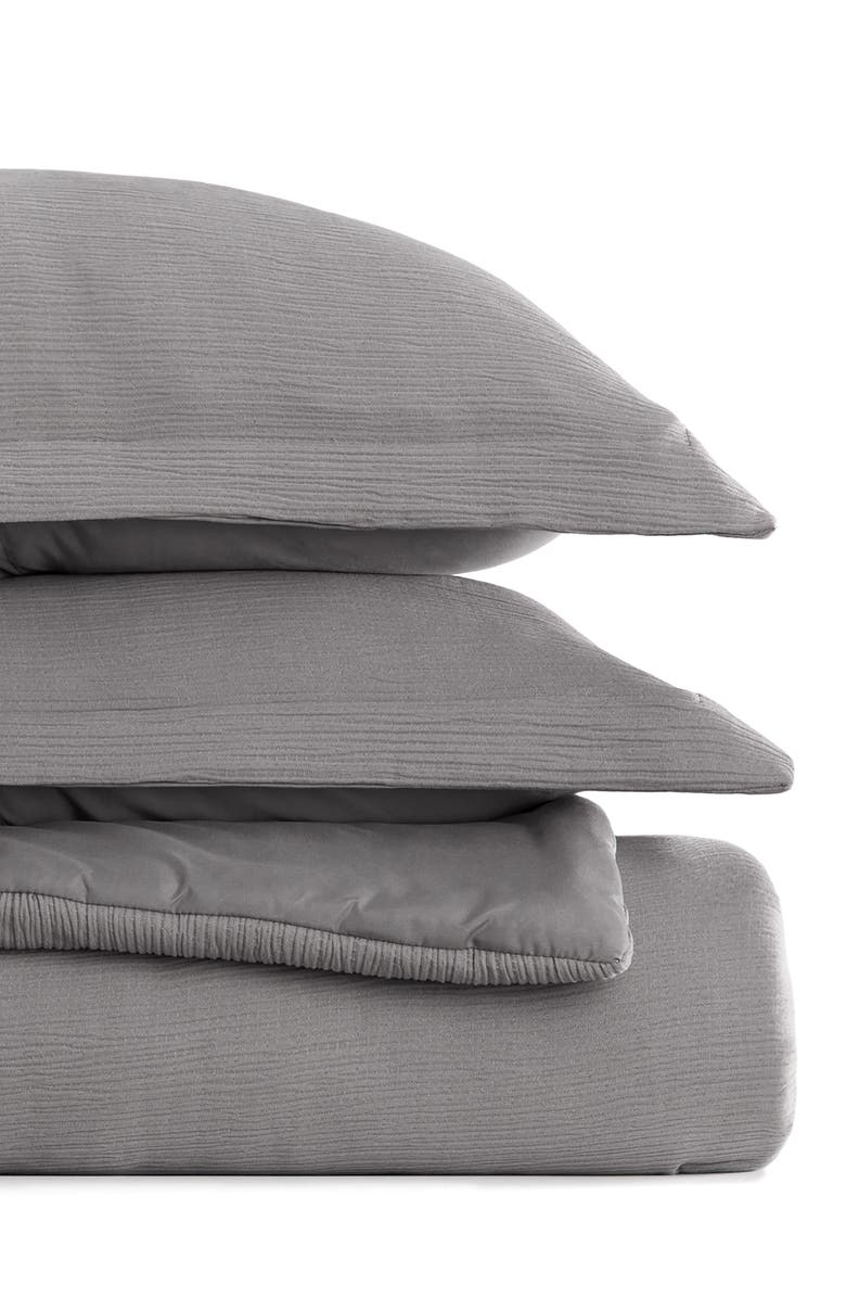 HOMESPUN Double Gauze 3-Piece Comforter Set, Alternate, color, Fog