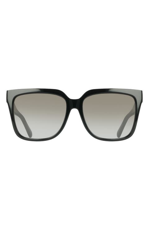 58mm Rectangular Sunglasses
