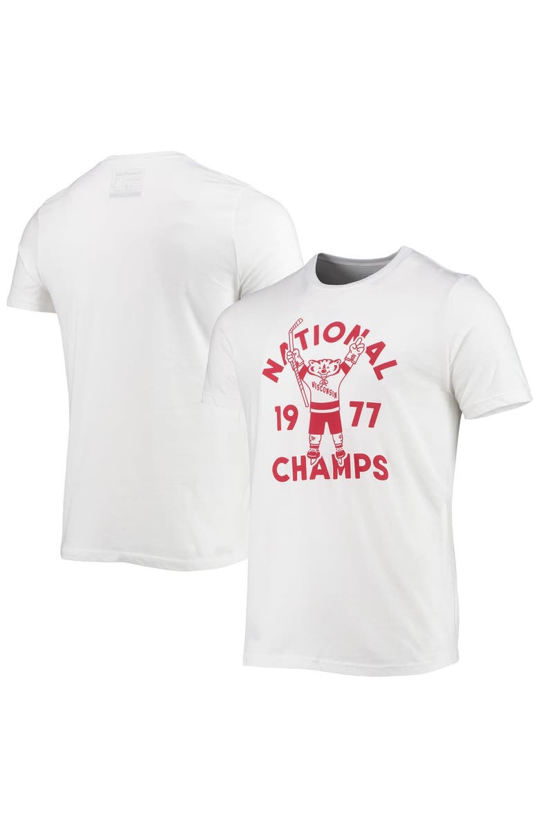 HOMEFIELD Men's Homefield White Wisconsin Badgers Vintage T-Shirt, Main, color, 