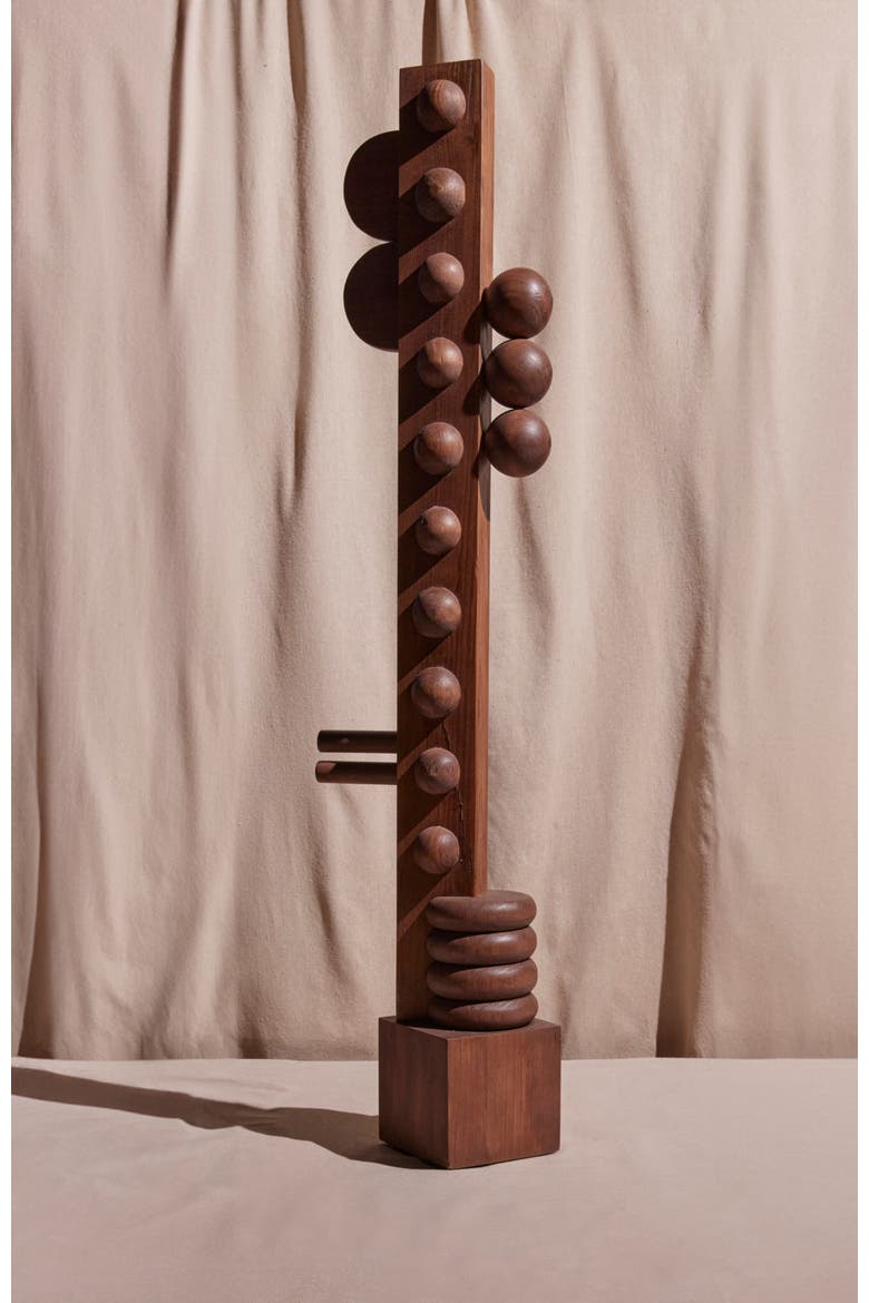 Nunca Wood Sculpture, Alternate, color, Brown