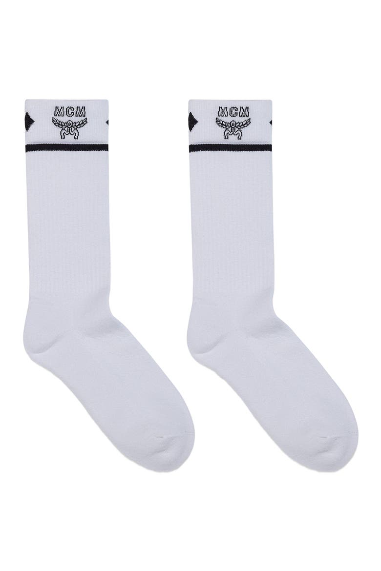 Logo Jacquard Socks, Main, color, White