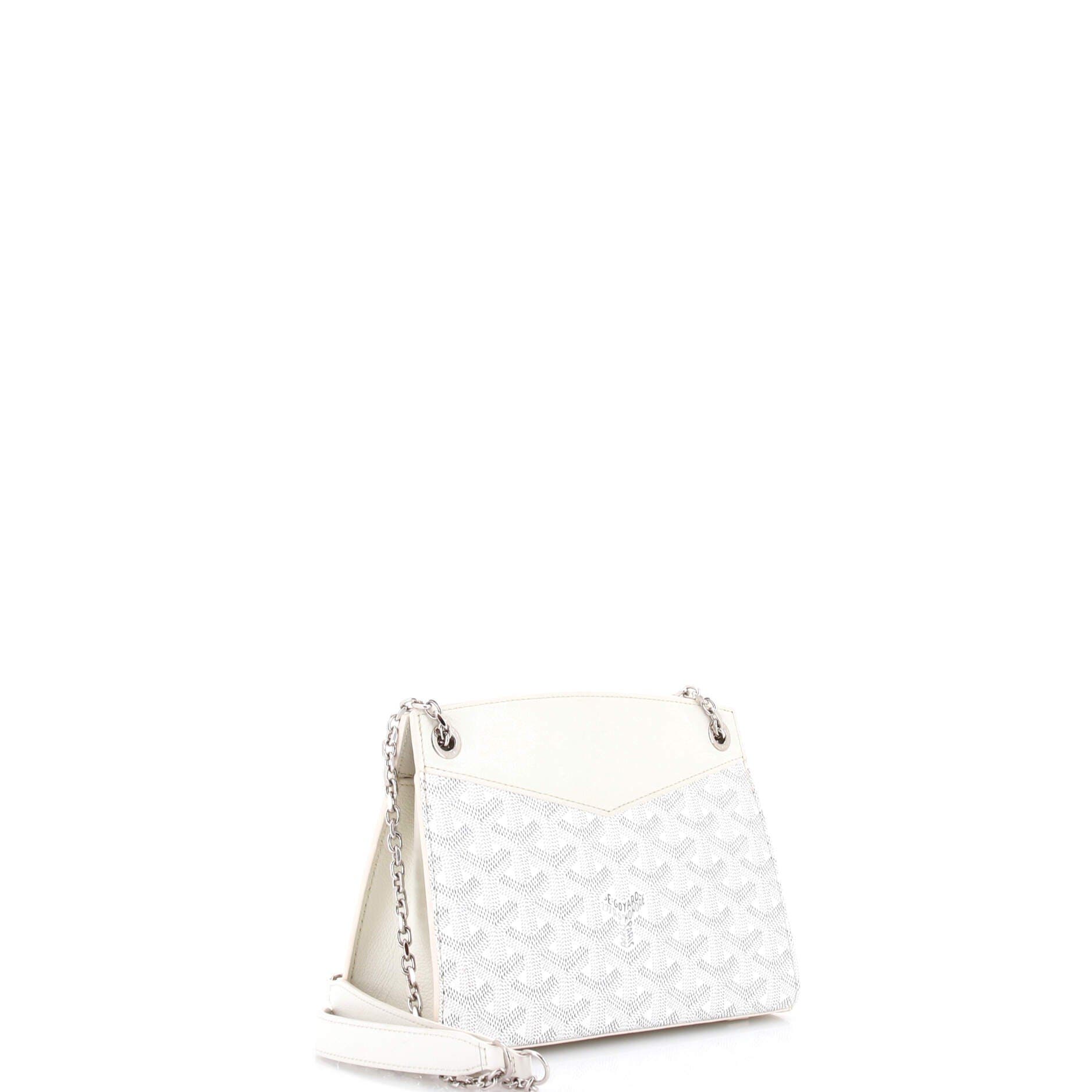 Pre-Owned Goyard Structured Rouette Chain Shoulder Bag Coated Canvas Mini, Alternate, color, White