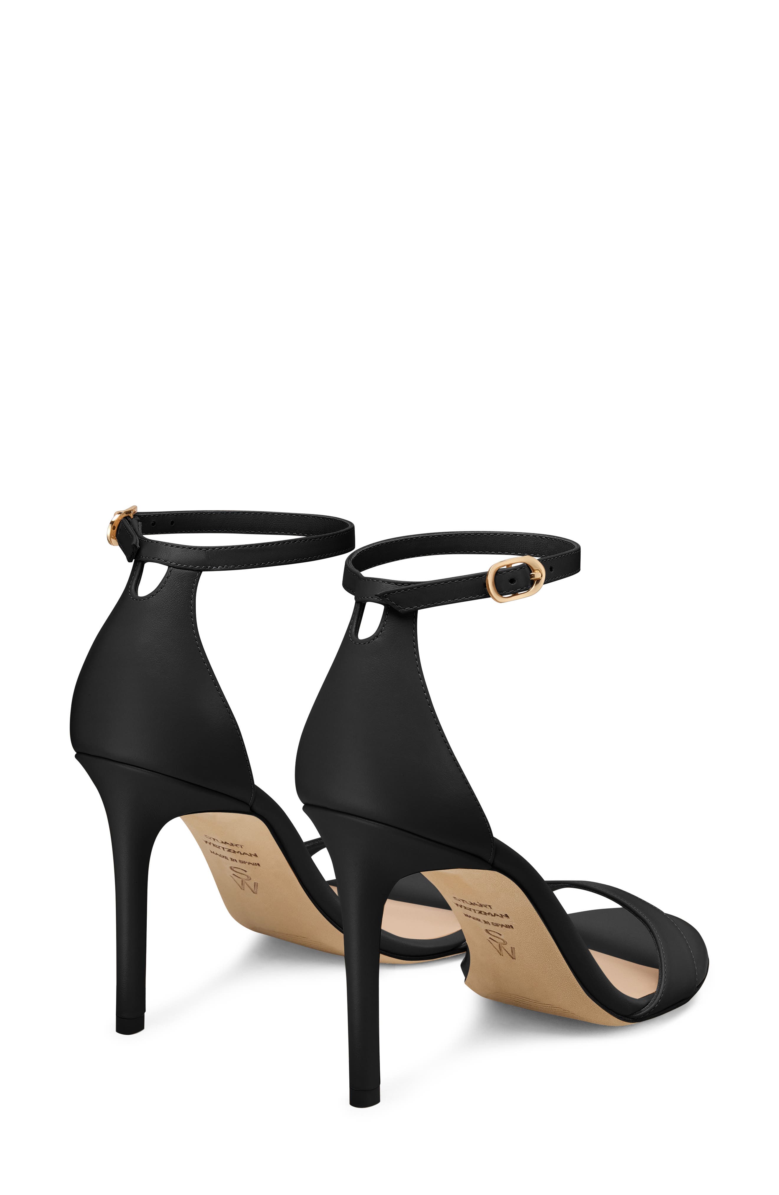 Stuart Weitzman Nudist II Sandal, Alternate, color, Black