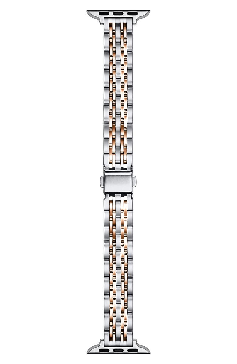 The Posh Tech Rainey Two-Tone Stainless Steel Skinny Apple Watch<sup>®</sup> Bracelet Watchband, Alternate, color, 