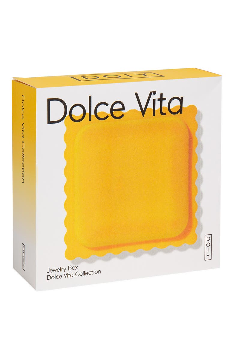 doiy The Dolce Vita Collection Ravioli Velvet Storage Box, Alternate, color, Yellow