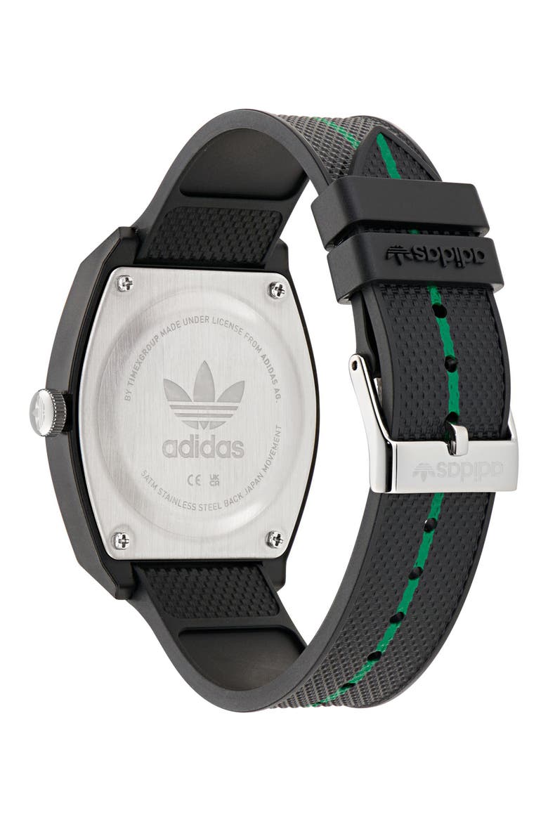 AO Street Project 2 Logo Fries Graphic Resin Strap Watch, 38mm, Alternate, color, BLACK