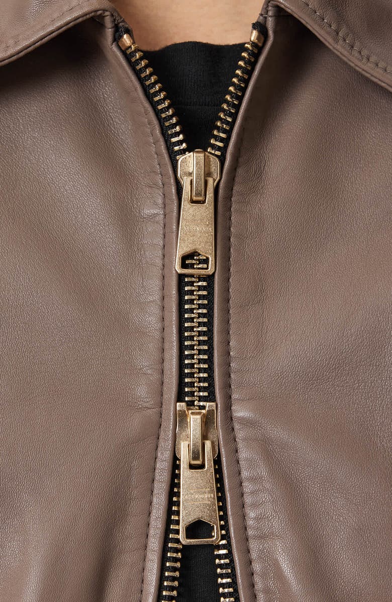 AllSaints Anouk Leather Crop Bomber Jacket, Alternate, color, 