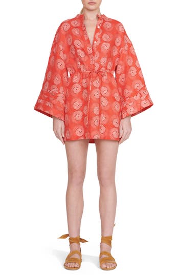 Staud Karlee Long Sleeve Linen Dress