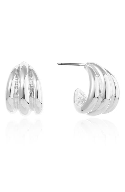 Textured Crescent Hoop Earrings