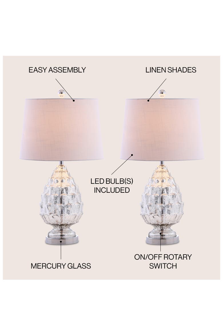 Artichoke 25.5" Glass LED Table Lamp, Mercury Silver, Alternate, color, Mercury Silver