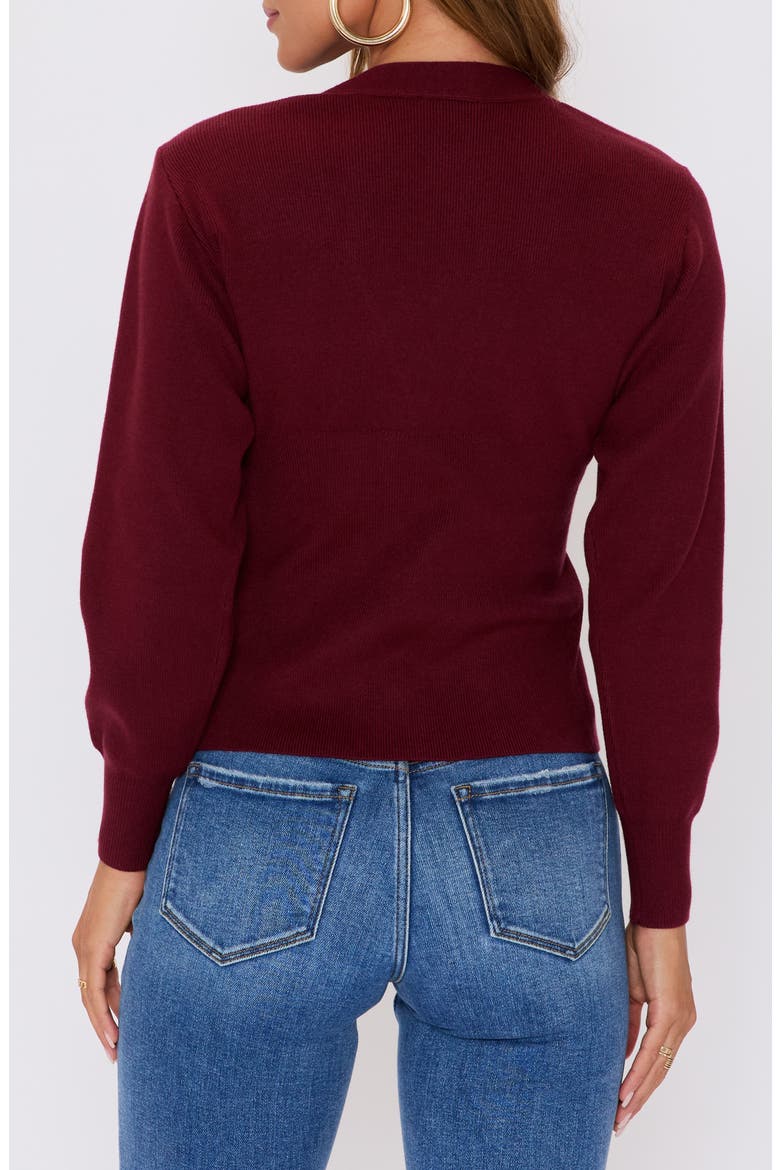 Sonoma Hammered Button Statement Cardigan, Alternate, color, WINE