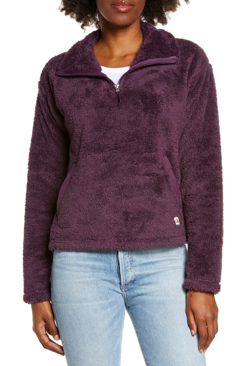 High Pile Fleece Pullover, Main, color, BLACKBERRY WINE