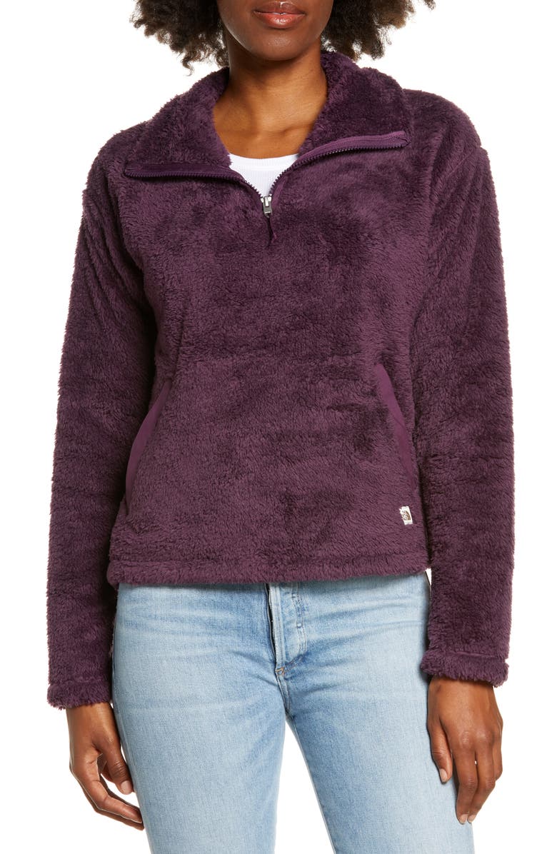 The North Face High Pile Fleece Pullover, Main, color, Blackberry Wine