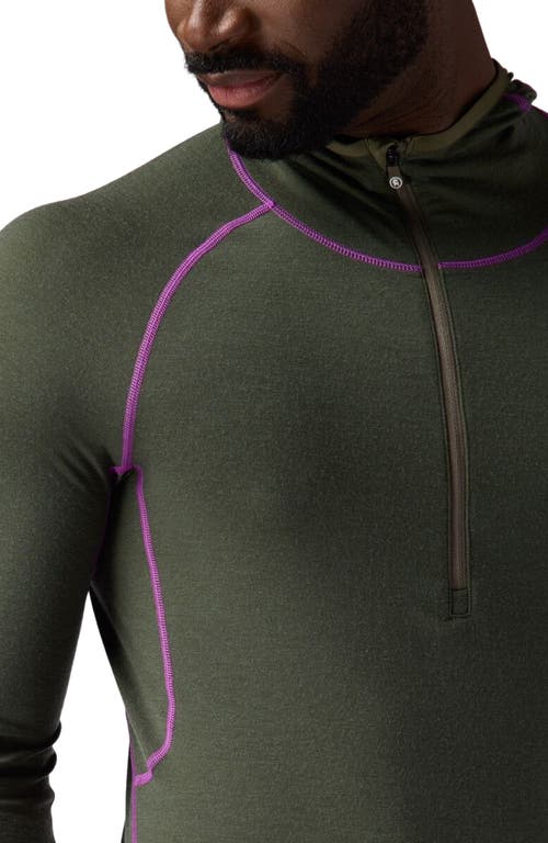 Backcountry Cedars Rws Merino Lt-wt Baselayer 1/2-zip Scuba Top In Green