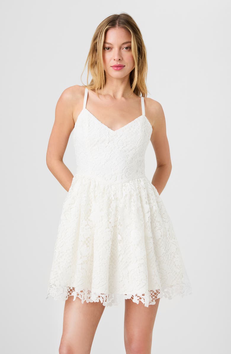 French Connection Structured Lace Minidress, Alternate, color, Summer White