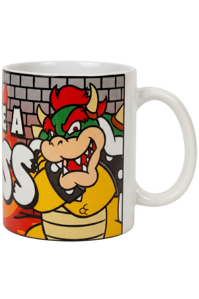 11 oz Super Mario Like a Boss Bowser Ceramic Mug, Main, color, White