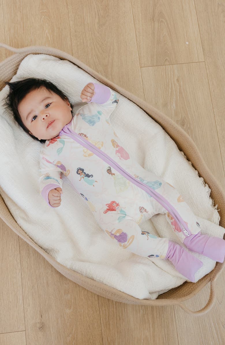 Copper Pearl Disney Princess Convertible Zip-Up Footie, Alternate, color, Disney Princess