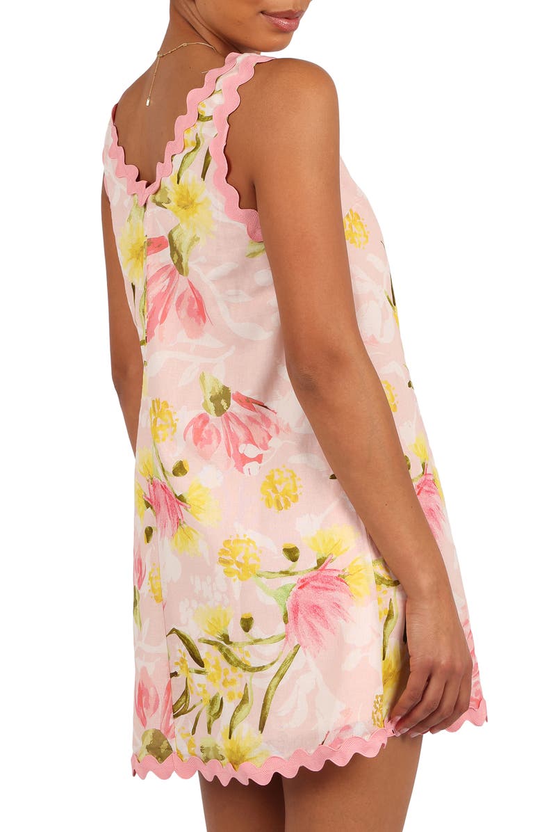 Petal & Pup Calliope Floral Cotton & Linen Minidress, Alternate, color, Acacia Blossom