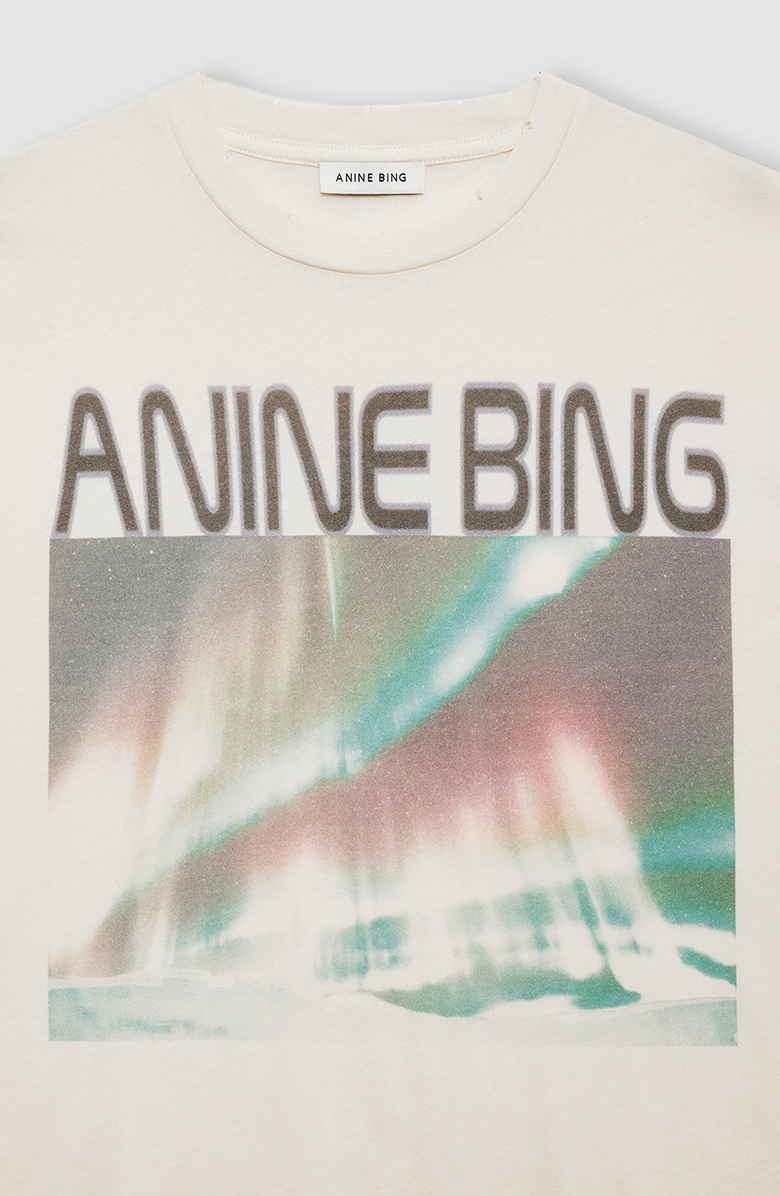 ANINE BING Cade Tee Northern Lights T-Shirt, Alternate, color, Off White