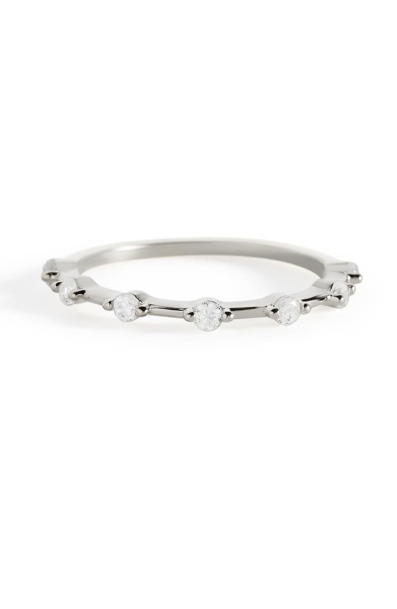 Mint & Lily Ultra Thin Floating Eternity Band, Alternate, color, Sterling Silver
