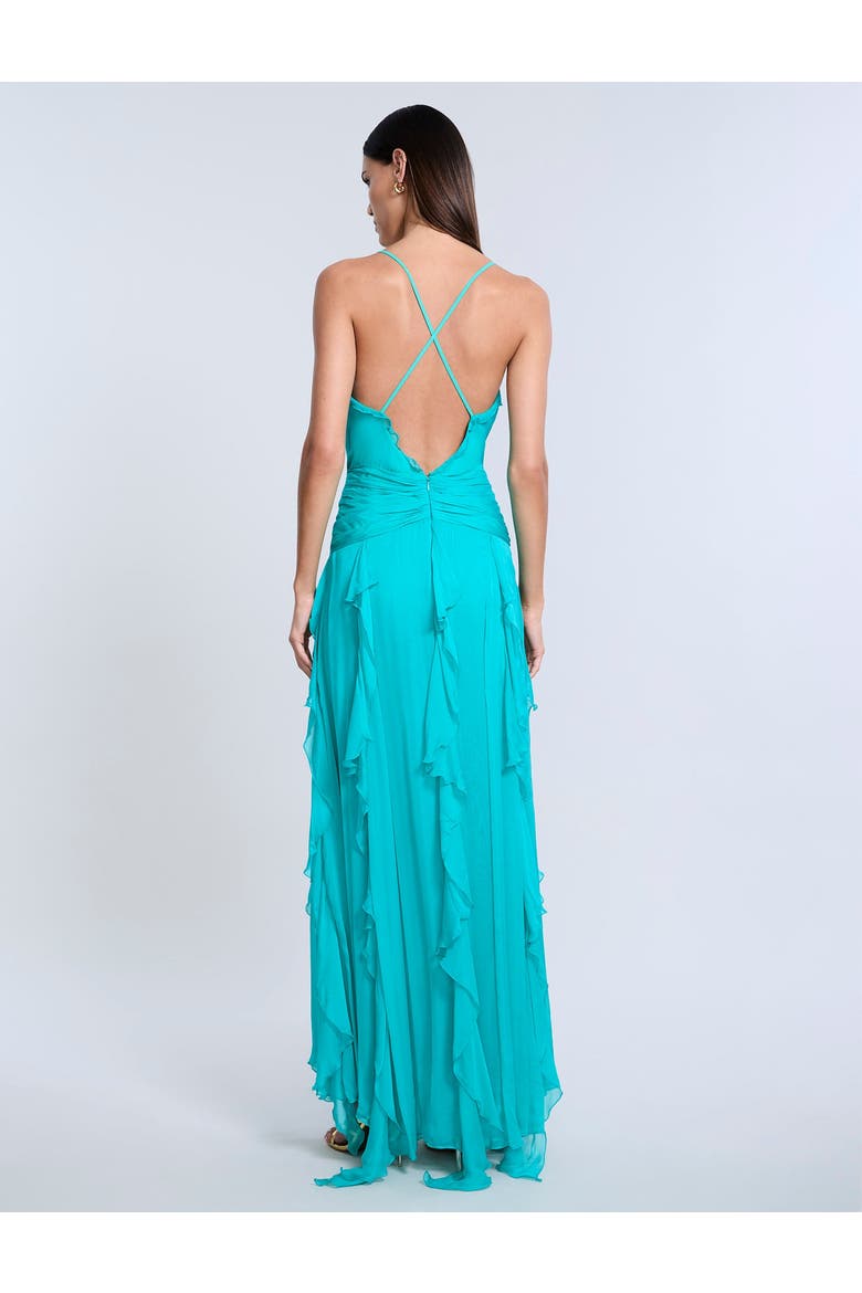 ruffle and ready chiffon halter maxi dress Ruffle and Ready Chiffon Halter Maxi Dress