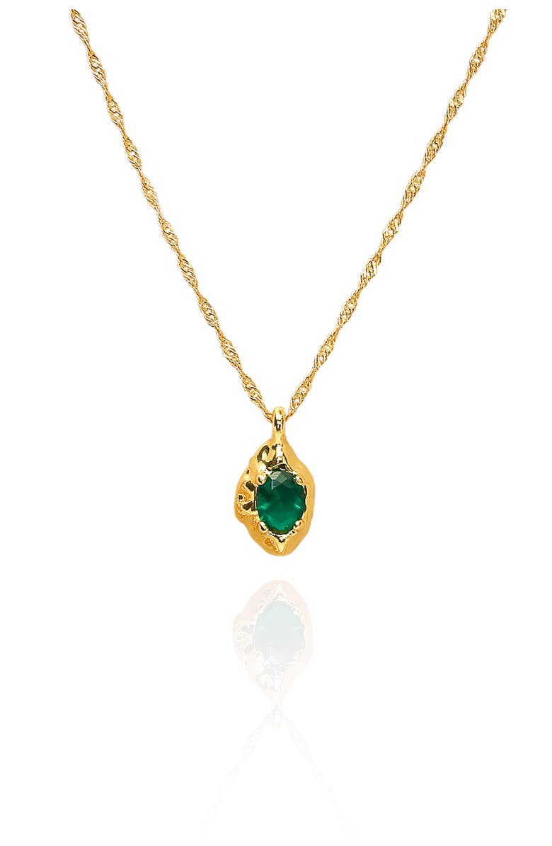 Classicharms Emerald Green Pendant Necklace, Main, color, Gold