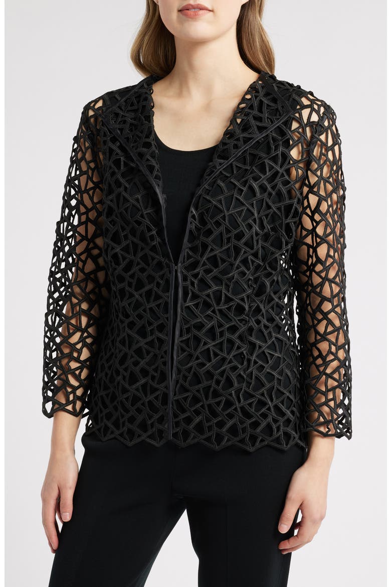 Geometric Cutout Jacket, Main, color, BLACK