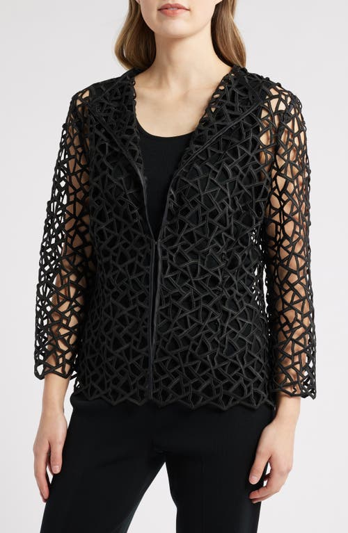 Shop Ming Wang Geometric Cutout Jacket In Black