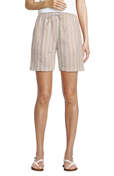 Linen High Rise Pull On 7" Shorts