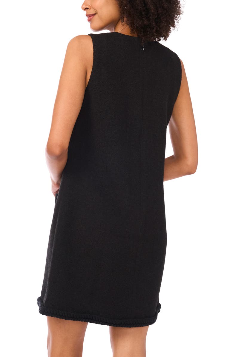 Ted Baker Faux Chest Pocket Bouclé A-Line Dress, Alternate, color, Rich Black