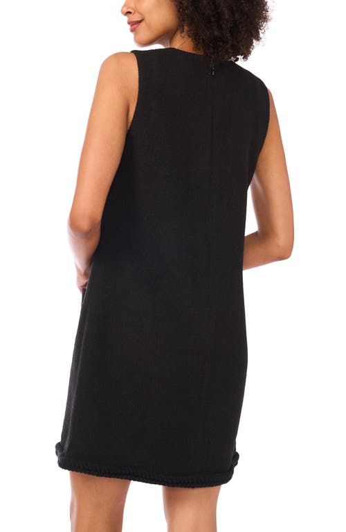 Ted Baker Faux Chest Pocket Bouclé A-line Dress In Black