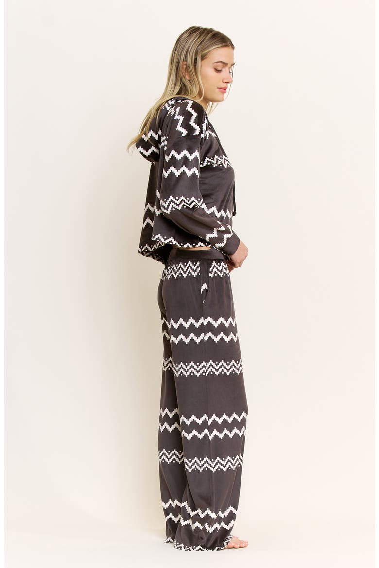 Simply Cozy Hoodie and Pants Loungewear Set, Alternate, color, LICORICE GEO FAIR ISLE