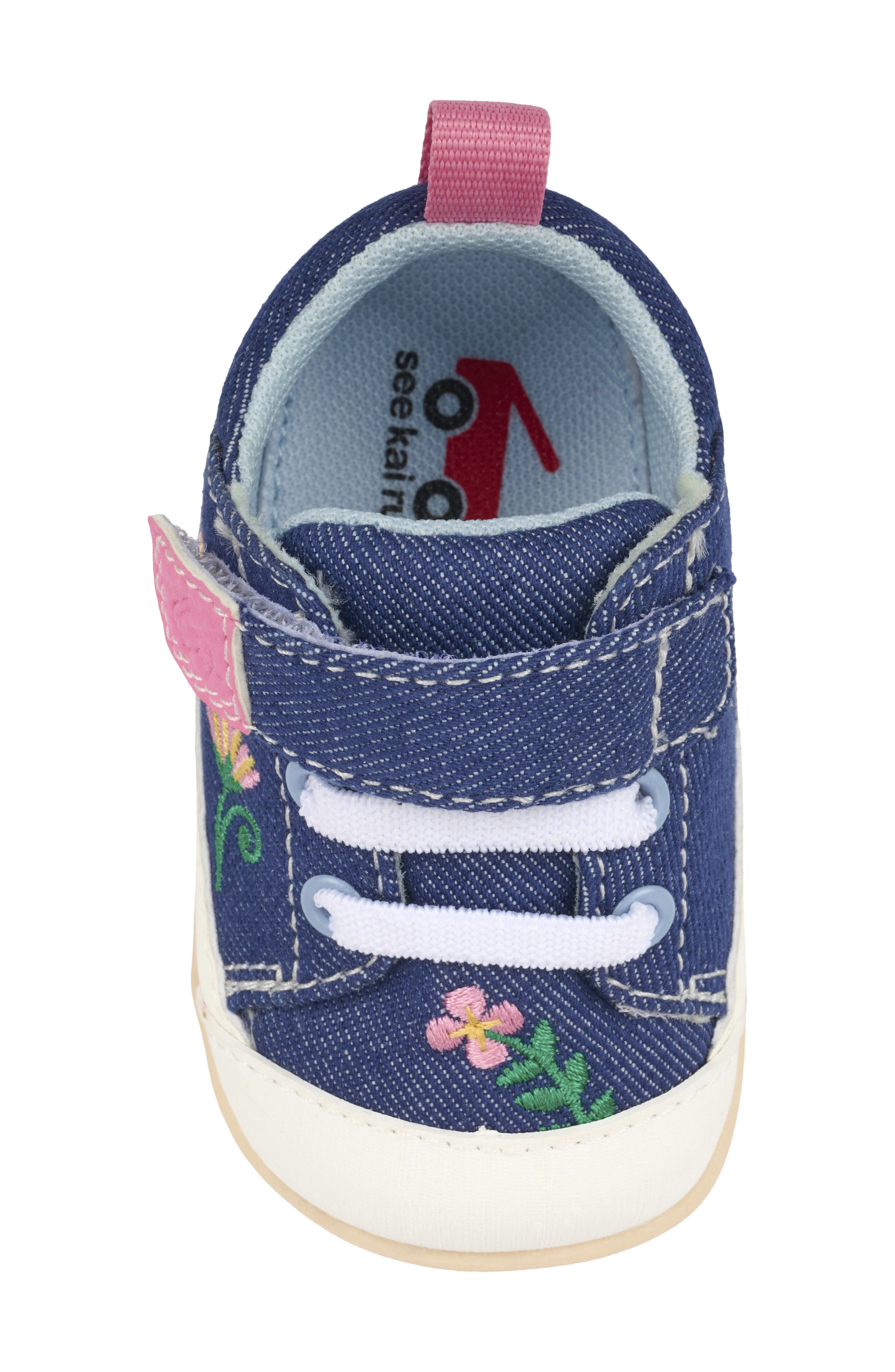 Mini Stevie Sneaker, Alternate, color, BLUE DENIM/GARDEN
