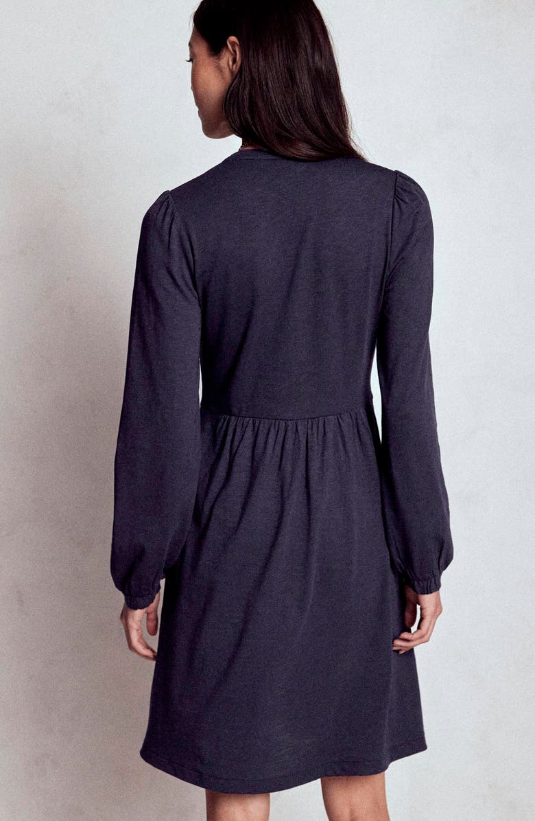 Boden Naomi Long Sleeve Jersey Dress, Alternate, color, Navy