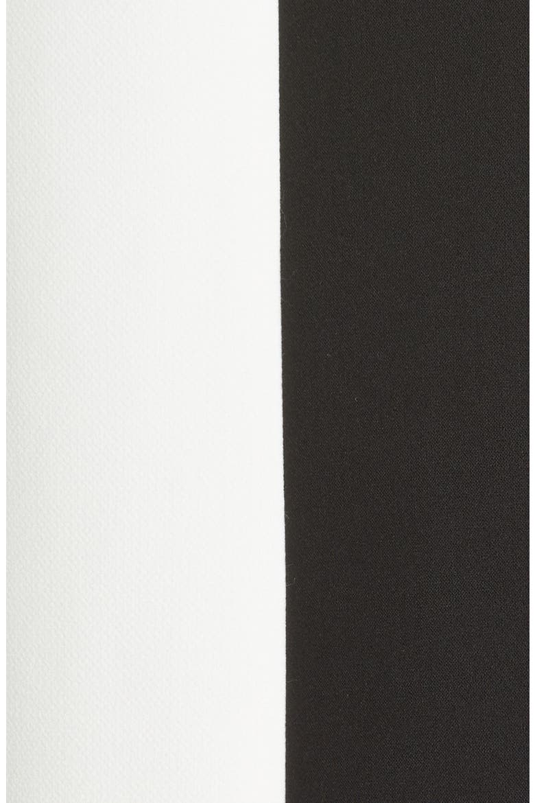 Colorblock Sleeveless Stretch Twill Midi Dress, Alternate, color, BLACK/ IVORY
